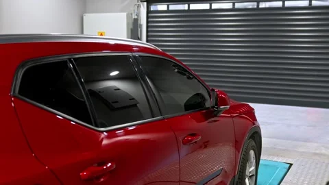 Beginning of the Vehicle Parking Process in Smart Automatic Garage Stock Footage 319353001