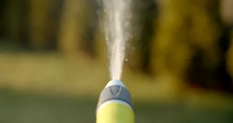 Beginning of water spraying in the garden Stock Footage 128324968