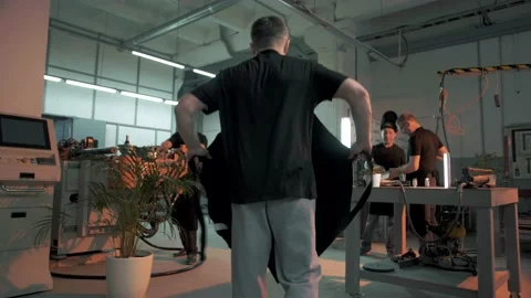 The beginning of the work shift at the plant. Stock Footage 179686589