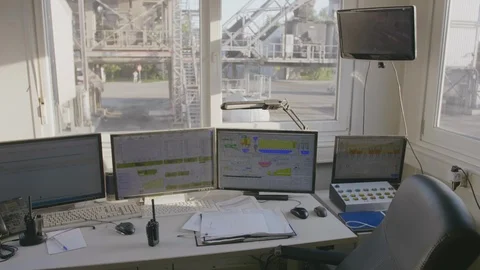 Beginning of workday at modern plant Stock Footage 114343602