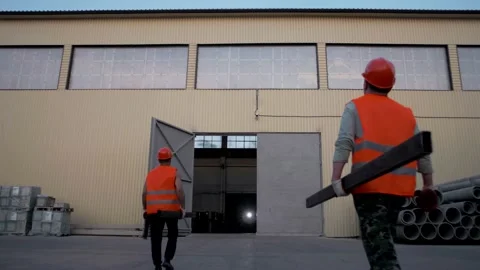 The beginning of the working day at the metal base. Stock Footage 135314737