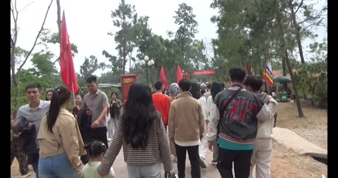At the beginning of the year, people come to the pagoda to pray for luck Stock Footage 300817841