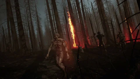 The beginning of the zombie attack on the heroes, and they do not know 04 Stock Footage 231675366