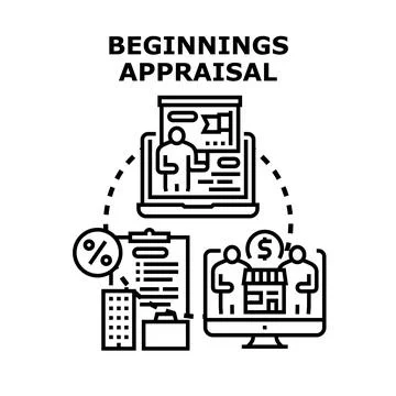 Beginnings appraisal process evaluating property investment value Stock Illustration