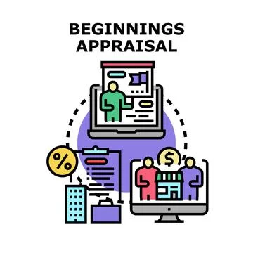 Beginnings appraisal process evaluating property investment value Stock Illustration