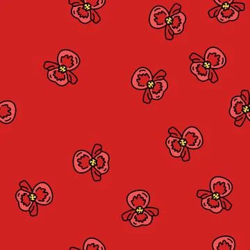 Begonia flower spring vector seamless pattern 스톡 일러스트