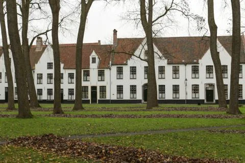 Beguinage in Bruges Stock Photos