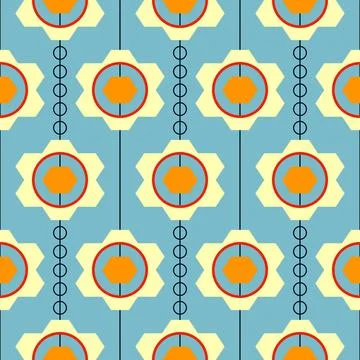 Behang mit Blumen vector graphic with seamless pattern in Retro stile Copy... Stock Photos