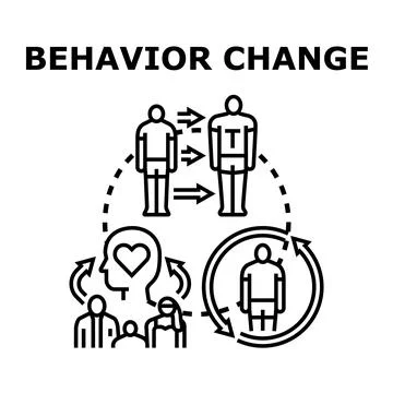 Behavior change process illustrating personal transformation development Stock Illustration