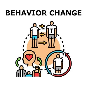 Behavior change process illustrating personal transformation development Stock Illustration