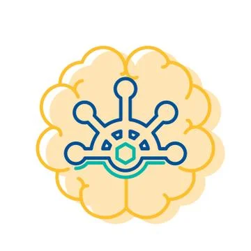Behavior Control Icon Steering Wheel over Brain Stock Illustration