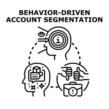Behavior driven account segmentation process concept 스톡 일러스트