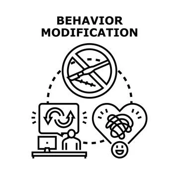 Behavior modification changing harmful habits and emotional patterns Stock Illustration