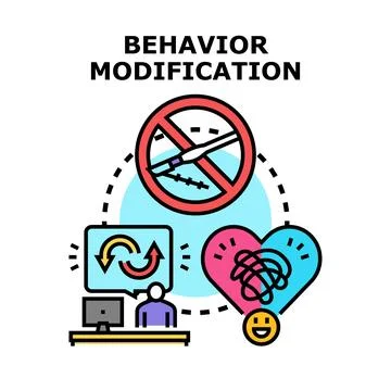Behavior modification changing harmful habits and emotional patterns Stock Illustration