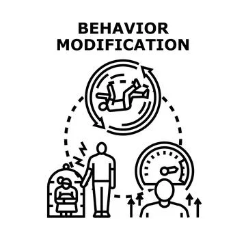 Behavior modification concept illustrating human change process Stock Illustration