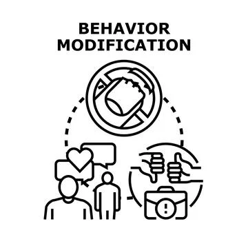 Behavior modification processes improving work habits and performance Stock Illustration