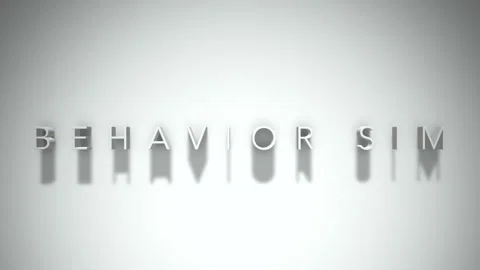 Behavior sim 3D title animation with shadows on a white background Stock Footage 298000805