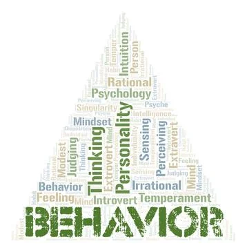 Behavior typography word cloud create with the text only. Stock Illustration