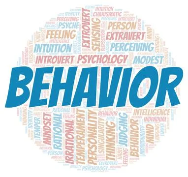 Behavior typography word cloud create with the text only. Stock Illustration
