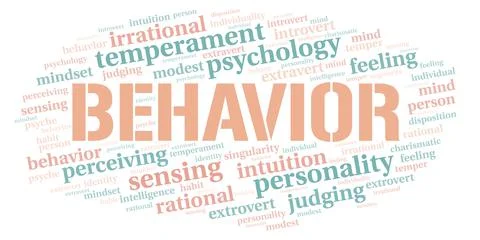 Behavior typography word cloud create with the text only. Stock Illustration