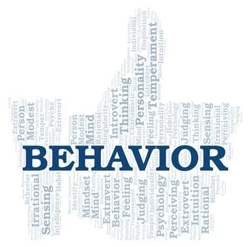 Behavior typography word cloud create with the text only. Stock Illustration