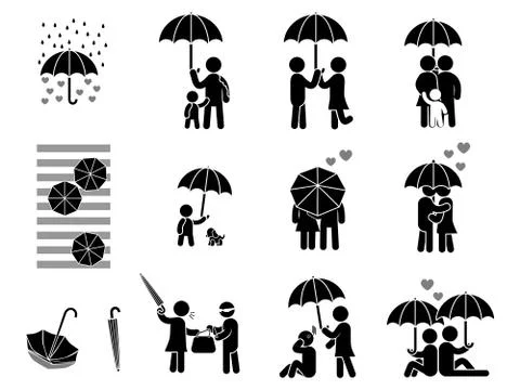 Behavior, umbrella of love Stock Illustration