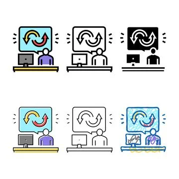 Behavior user color icon series vector Stock Illustration