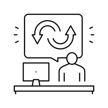 Behavior user line icon vector illustration Illustrazione stock