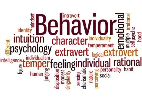 Behavior, word cloud concept Stock Illustration