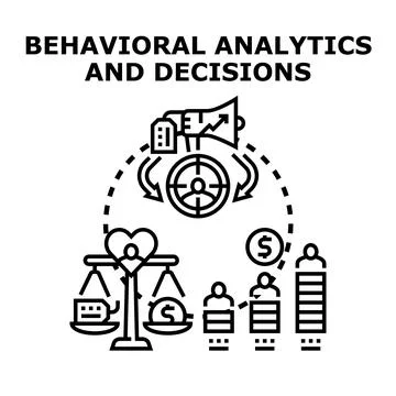 Behavioral analytics and customer decision making process Illustrazione stock