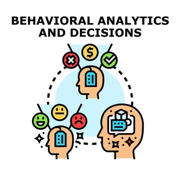 Behavioral analytics and personal decision making process Illustrazione stock