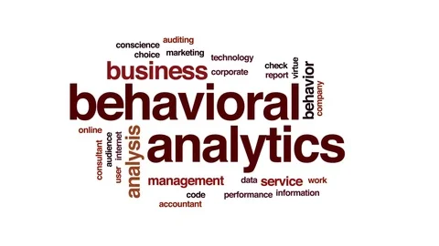 Behavioral analytics animated word cloud, text design animation. Stock Footage 75066426