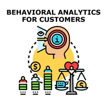 Behavioral analytics concept understanding customer needs and preferences Illustrazione stock