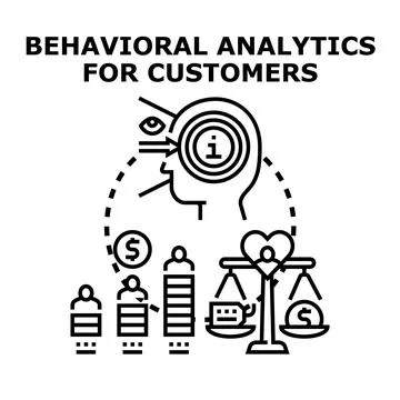 Behavioral analytics concept understanding customer needs and preferences Stock Illustration