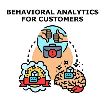 Behavioral analytics for customer business intelligence research Stock Illustration