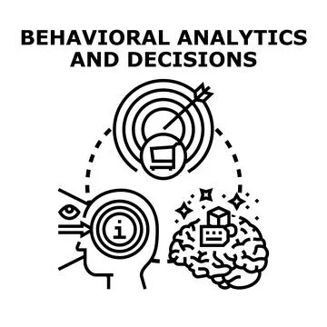 Behavioral analytics influencing consumer decisions and marketing strategy Stock Illustration