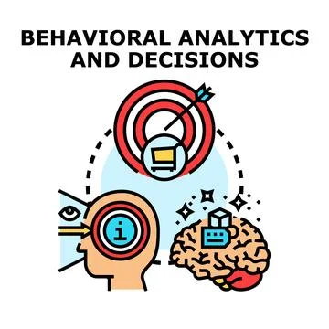 Behavioral analytics influencing consumer decisions and marketing strategy Stock Illustration