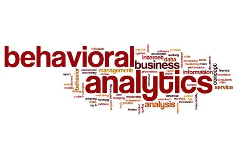 Behavioral analytics word cloud Illustrazione stock