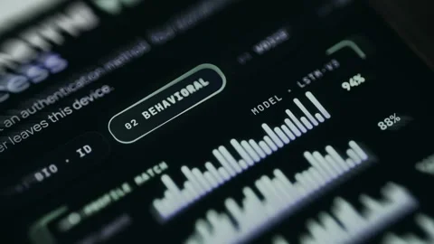 Behavioral authentication method to verify the identity based on user actions Stock Footage 335456675