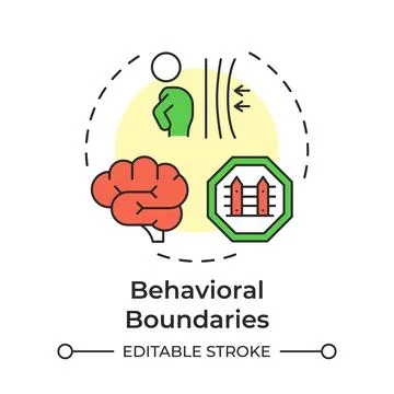 Behavioral boundaries multi color concept icon Stock Illustration
