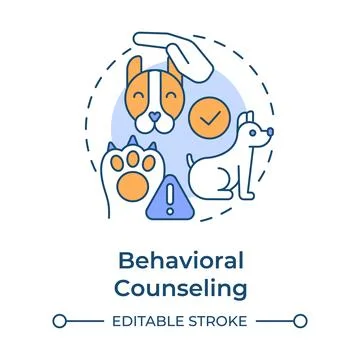 Behavioral counseling flat linear concept icon Stock Illustration