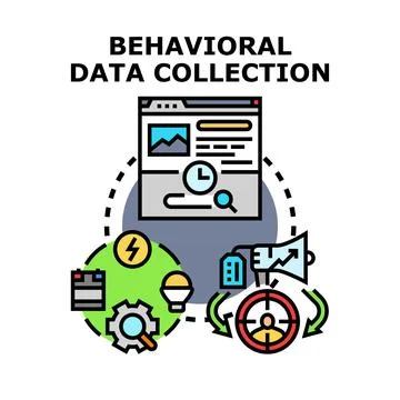 Behavioral data collection for marketing analytics and targeting 스톡 일러스트