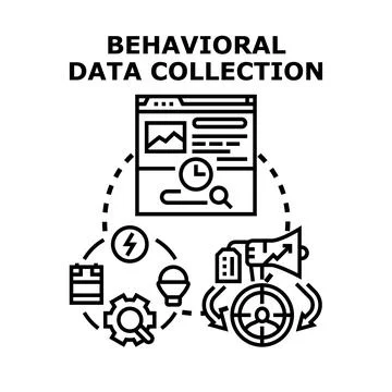 Behavioral data collection for marketing analytics and targeting Stock Illustration