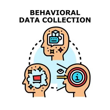 Behavioral data collection process analyzing user activity Stock Illustration