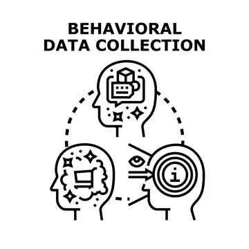 Behavioral data collection process analyzing user activity Stock Illustration