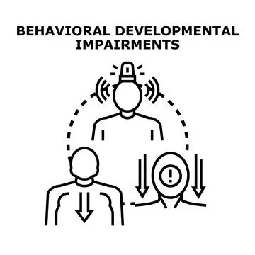 Behavioral developmental impairments concept focusing on health problems Stock Illustration
