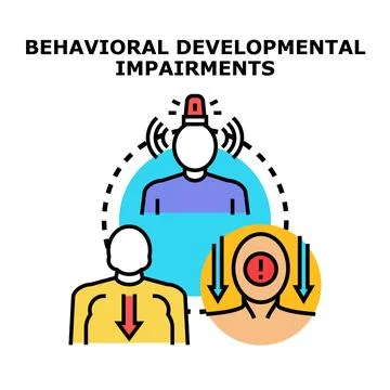 Behavioral developmental impairments concept focusing on health problems Stock Illustration