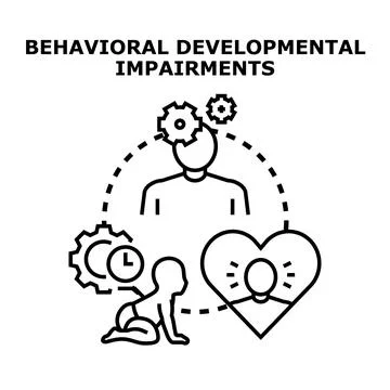 Behavioral developmental impairments illustrate challenges in cognitive proce Stock Illustration
