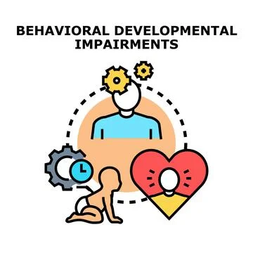 Behavioral developmental impairments impacting child and adult emotional me.. Stock Illustration