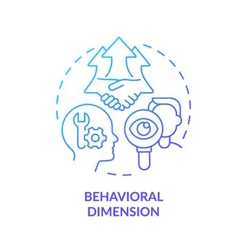 Behavioral dimension blue gradient concept icon Stock Illustration